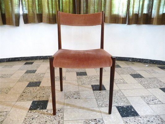 Velvet Dining Chairs from Lübke, Germany, 1960s, Set of 4-JP-1739002