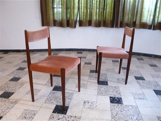 Velvet Dining Chairs from Lübke, Germany, 1960s, Set of 4-JP-1739002