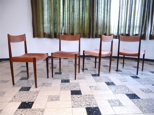 Velvet Dining Chairs from Lübke, Germany, 1960s, Set of 4-JP-1739002