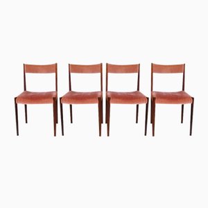 Velvet Dining Chairs from Lübke, Germany, 1960s, Set of 4-JP-1739002