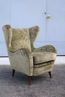 Velvet Lounge Chair attributed to Gio Ponti, 1950s-EH-1811364