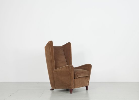 Velvet Lounge Chairs Attributed to Melchiorre Bega, Italy, 1950s, Set of 3-AA-852240