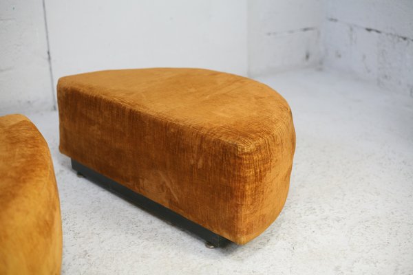 Velvet Poufs, 1970s, Set of 2-MAO-1722611