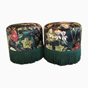 Velvet Poufs, 1980s, Set of 2-ULU-2042089