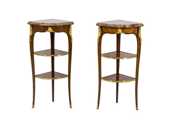 Veneer Corner Console Tables in Rosewood by Germain-Maximilien Durand, 1880s-CEJ-996146