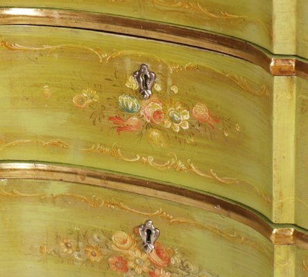 Venetian Baroque Hand-Painted Chest of Drawers with Edges in Gold Leaf from La Permanente Mobili Cantù, 1910-NJV-698621