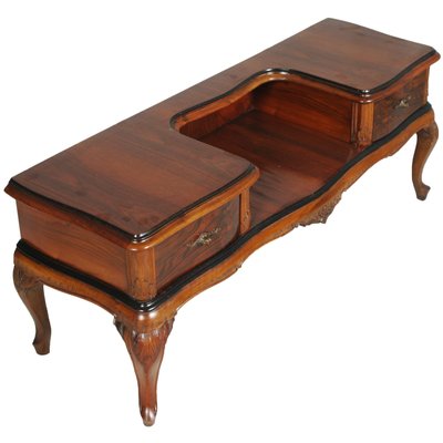 Venetian Carved Walnut & Burl Dressing Table, 1930s-NJV-585656