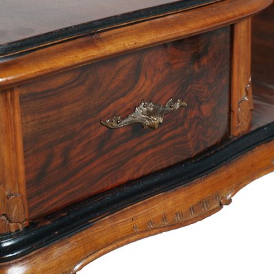 Venetian Carved Walnut & Burl Dressing Table, 1930s-NJV-585656