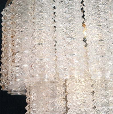 Venetian Chandelier in Blown Transparent Murano Glass by Venini, 1960s-NJV-974819