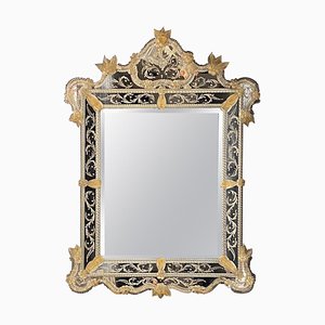 Venetian Etched Murano Glass Mirror-MBH-1032413