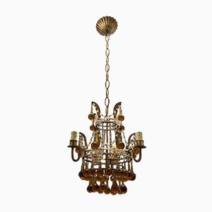 Venetian Gilded Murano Glass Drop Chandelier-JJC-1029632