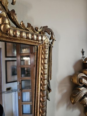 Venetian Gilt Wood Entrance Mirror and Wall Sconces, 1970, Set of 3-ZUW-1799541