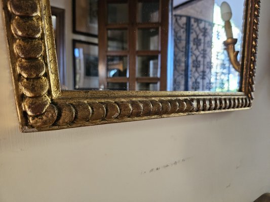 Venetian Gilt Wood Entrance Mirror and Wall Sconces, 1970, Set of 3-ZUW-1799541