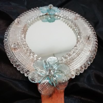 Venetian Glass Hand Mirror, 1970s-RGF-883546