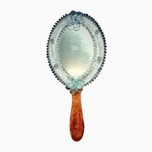 Venetian Glass Hand Mirror, 1970s-RGF-883546