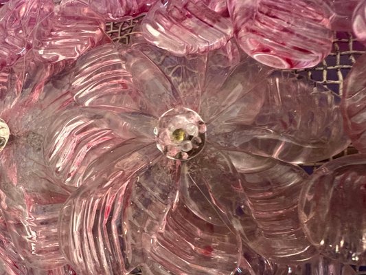 Venetian Glass Rose Wall Lamps, 1980s, Set of 2-OVO-1665071