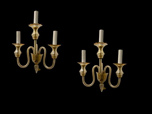 Venetian Glass Sconces from De Mayo, 1950s, Set of 2-JJC-1791739