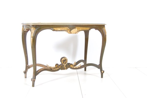 Venetian Green Wooden Console Table, 1930s-XSG-1417008