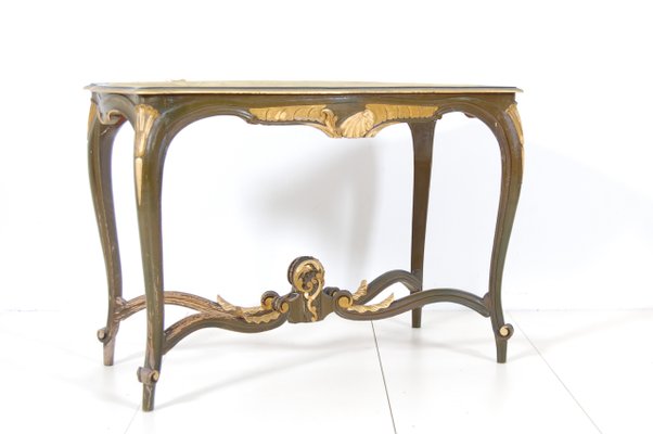 Venetian Green Wooden Console Table, 1930s-XSG-1417008