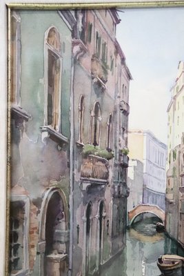 Venetian Landscape, Watercolor Painting on Paper, Framed-DCO-1180492