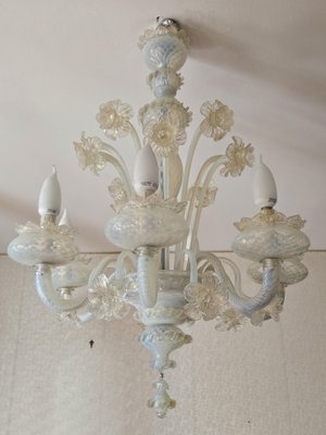 Venetian Murano Glass 6-Light Chandelier with Flower Decor, 1970-ZUW-1799339