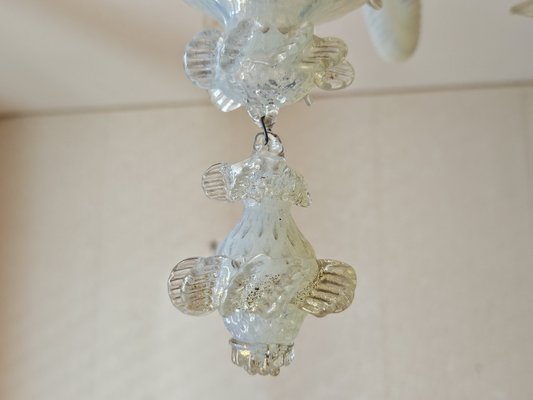 Venetian Murano Glass 6-Light Chandelier with Flower Decor, 1970-ZUW-1799339