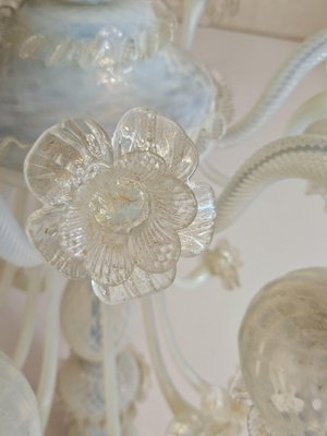 Venetian Murano Glass 6-Light Chandelier with Flower Decor, 1970-ZUW-1799339