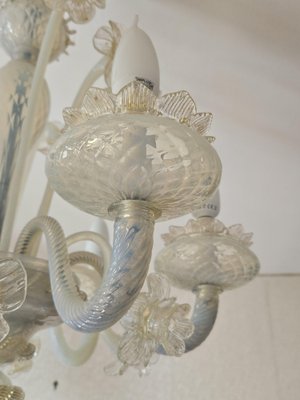 Venetian Murano Glass 6-Light Chandelier with Flower Decor, 1970-ZUW-1799339