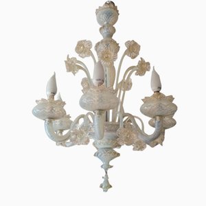 Venetian Murano Glass 6-Light Chandelier with Flower Decor, 1970-ZUW-1799339