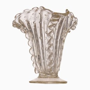 Venetian Murano Glass Bullicante Vase by Ercole Barovier for Barovier & Toso, 1940s-QES-1153525