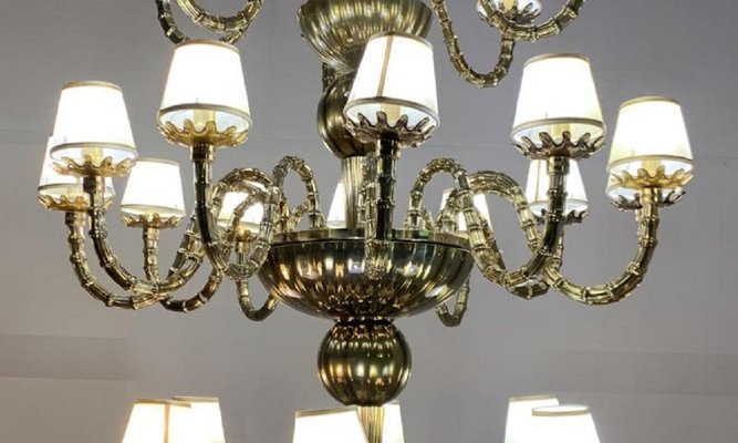 Venetian Murano Glass Chandelier, Italy, 1980s-FGA-923238