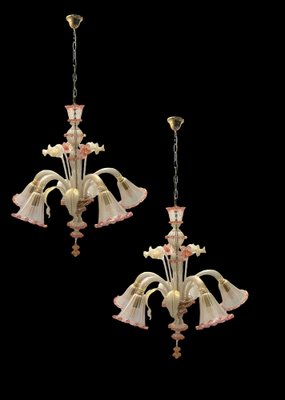 Venetian Murano Glass Chandeliers, 1960s, Set of 2-JJC-1780055