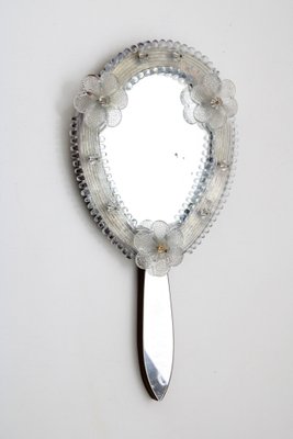 Venetian Murano Glass Hand Mirror, 1950s-ZWH-1787502