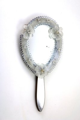 Venetian Murano Glass Hand Mirror, 1950s-ZWH-1787502