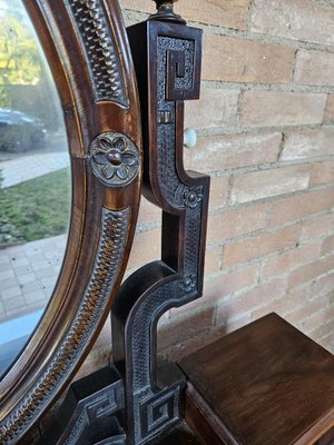 Venetian Sideboard in Mahogany & Glass with Swivel Mirror, 1890s-ZUW-1799298