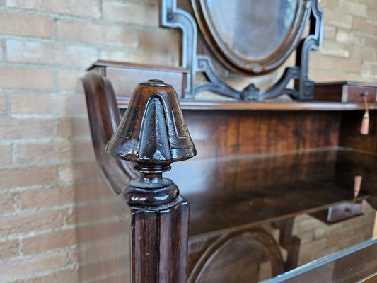 Venetian Sideboard in Mahogany & Glass with Swivel Mirror, 1890s-ZUW-1799298