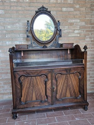 Venetian Sideboard in Mahogany & Glass with Swivel Mirror, 1890s-ZUW-1799298