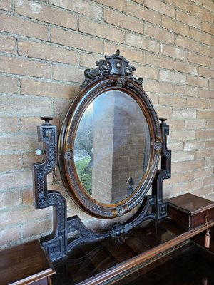 Venetian Sideboard in Mahogany & Glass with Swivel Mirror, 1890s-ZUW-1799298