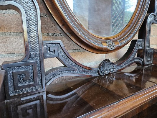 Venetian Sideboard in Mahogany & Glass with Swivel Mirror, 1890s-ZUW-1799298