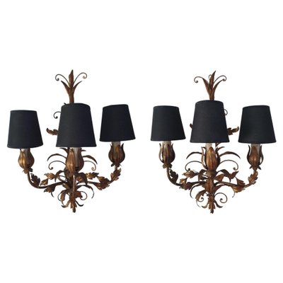 Venetian Tole Wall Sconces, 1950s, Set of 2-FO-1406717