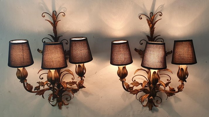 Venetian Tole Wall Sconces, 1950s, Set of 2-FO-1406717