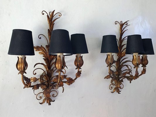 Venetian Tole Wall Sconces, 1950s, Set of 2-FO-1406717