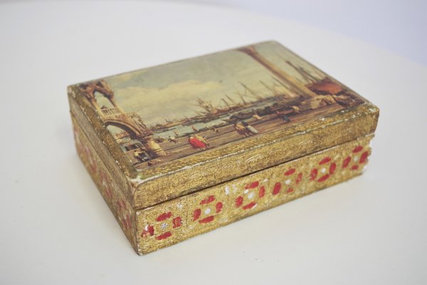 Venice Boxes in Fabric and Wood, 1970s, Set of 5-KNM-944871