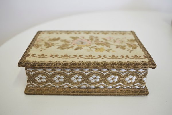 Venice Boxes in Fabric and Wood, 1970s, Set of 5-KNM-944871