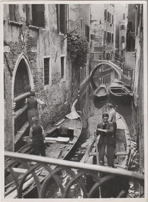 Venice Gondoliers in a Hidden Channel, 1955-DYV-701277