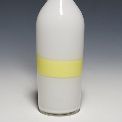 Venini Art Glass Bottle with Fasce Decoration in Yellow, 1950s-KJP-1316296