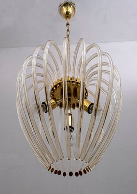 Venini Chandelier in Murano Glass and Brass by Paolo Venini for Venini, Italy, 1950s-FER-906378