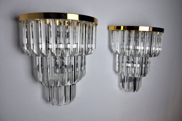 Venini Glass Crystal Wall Lights, 1970, Set of 2-EJE-1170523