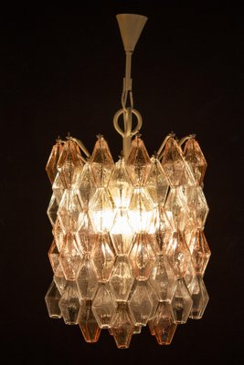 Venini Pink and Ice Poliedri Chandelier by Carlo Scarpa, 1955-MBH-1031762