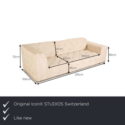 Venus Velvet Fabric Three Seater Sofa from Iconx Studios-RQW-1748297